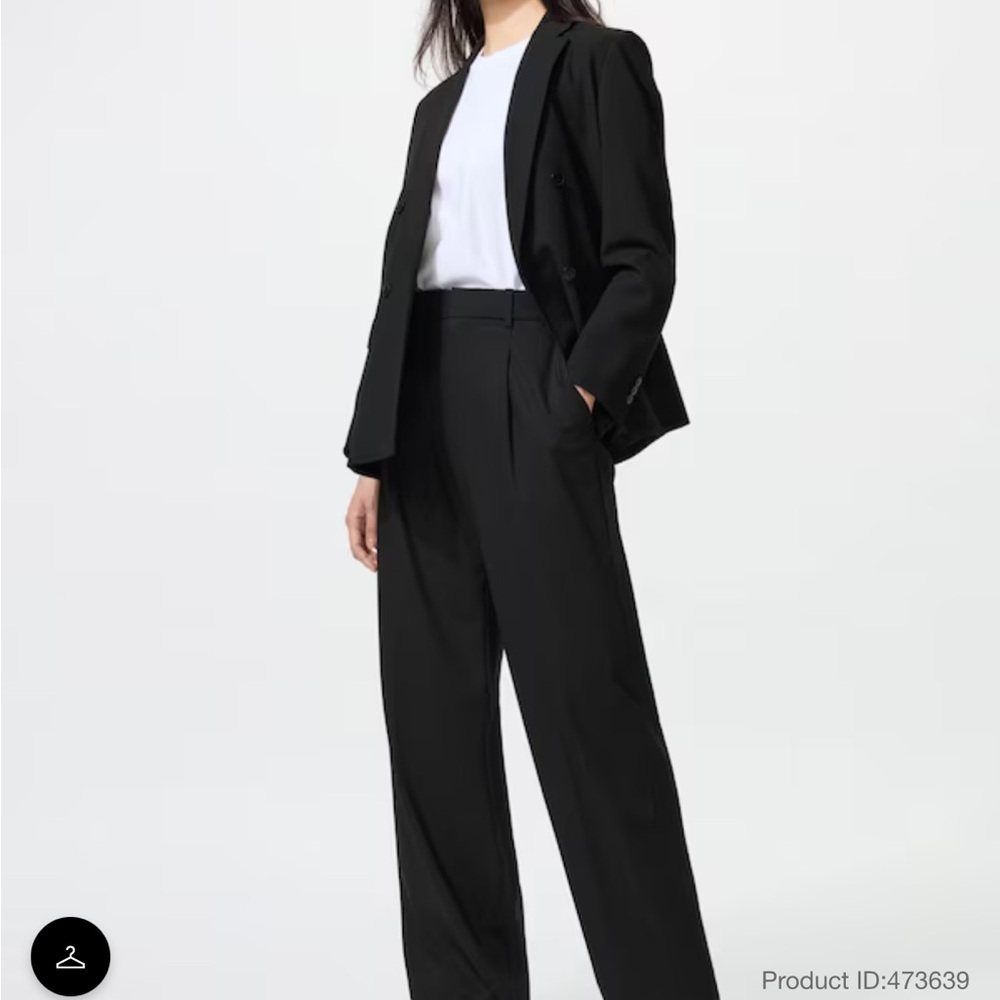 Women's Black Tailored Wide Leg Trousers